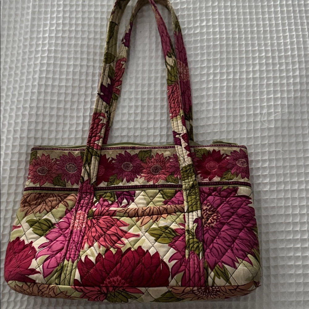 Vera Bradley Pink and Green Floral Shoulder Bag